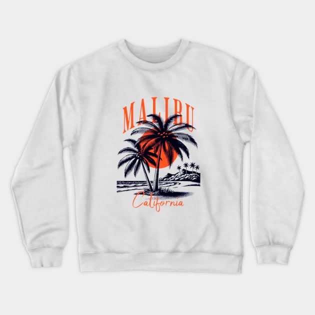 Malibu, California Crewneck Sweatshirt by LegnaArt